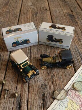 Vtg High Speed Miniature Diecast Car Set Hudson Roadster & Town Coupe w/ Boxes